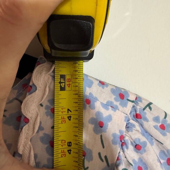 Damson Madder Greta Ditsy Floral Midi Dress Blue White US 6 / UK 10 Organic Cott - Picture 12 of 12